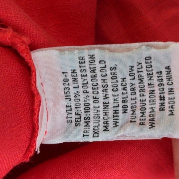 Johnny Was Maisie Peasant Tie Linen Blouse Embroidered Small - Picture 3 of 8